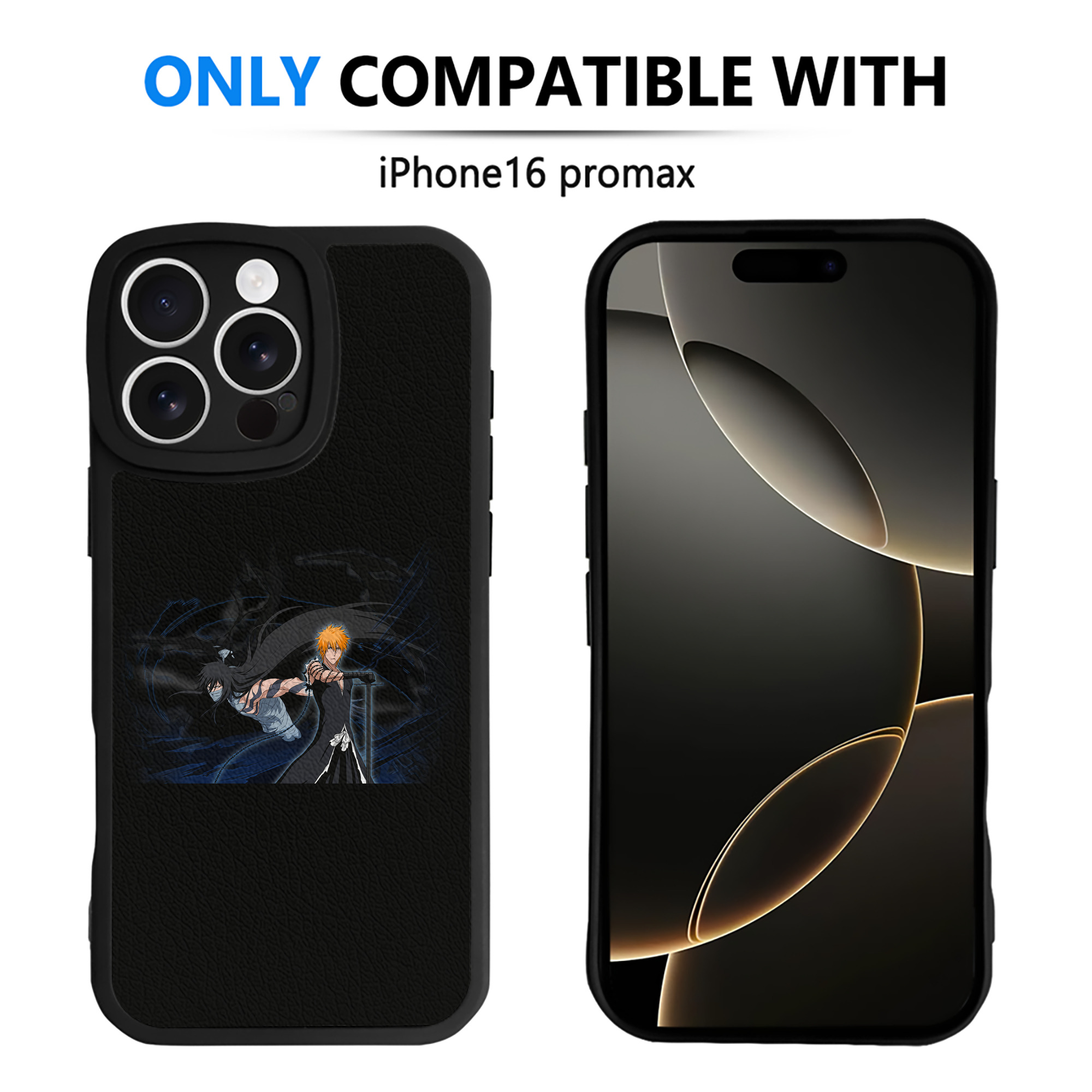 ブリーチ 黒崎一護（くろさき いちご）BLEACH Kurosaki Ichigo 【iPhone 16シリーズ対応】シリコンスマホケース（レザー調） 材質：シリコン